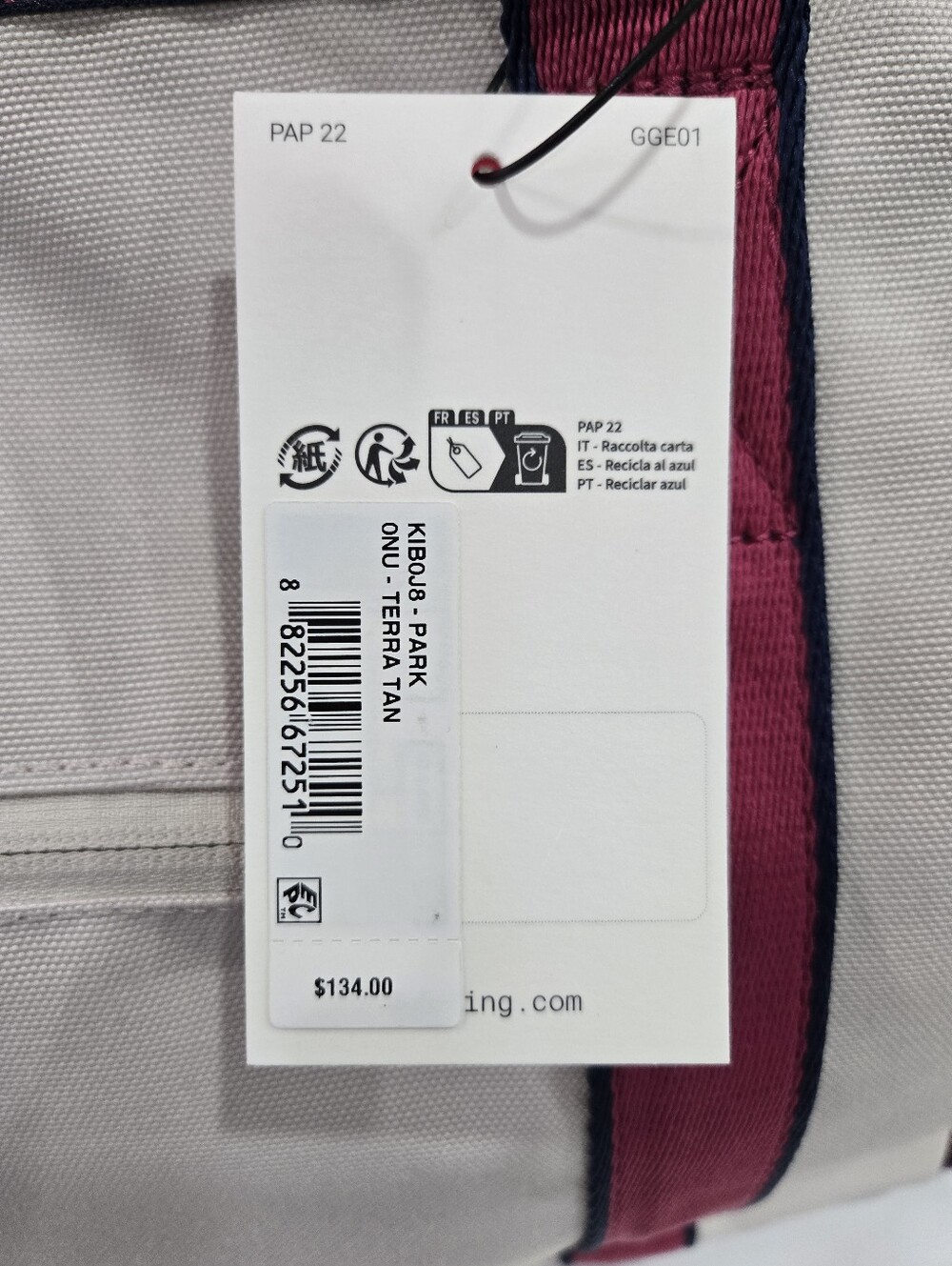 Kipling Tote Bag Beige & Pink Large PARK - Picture 5 of 15